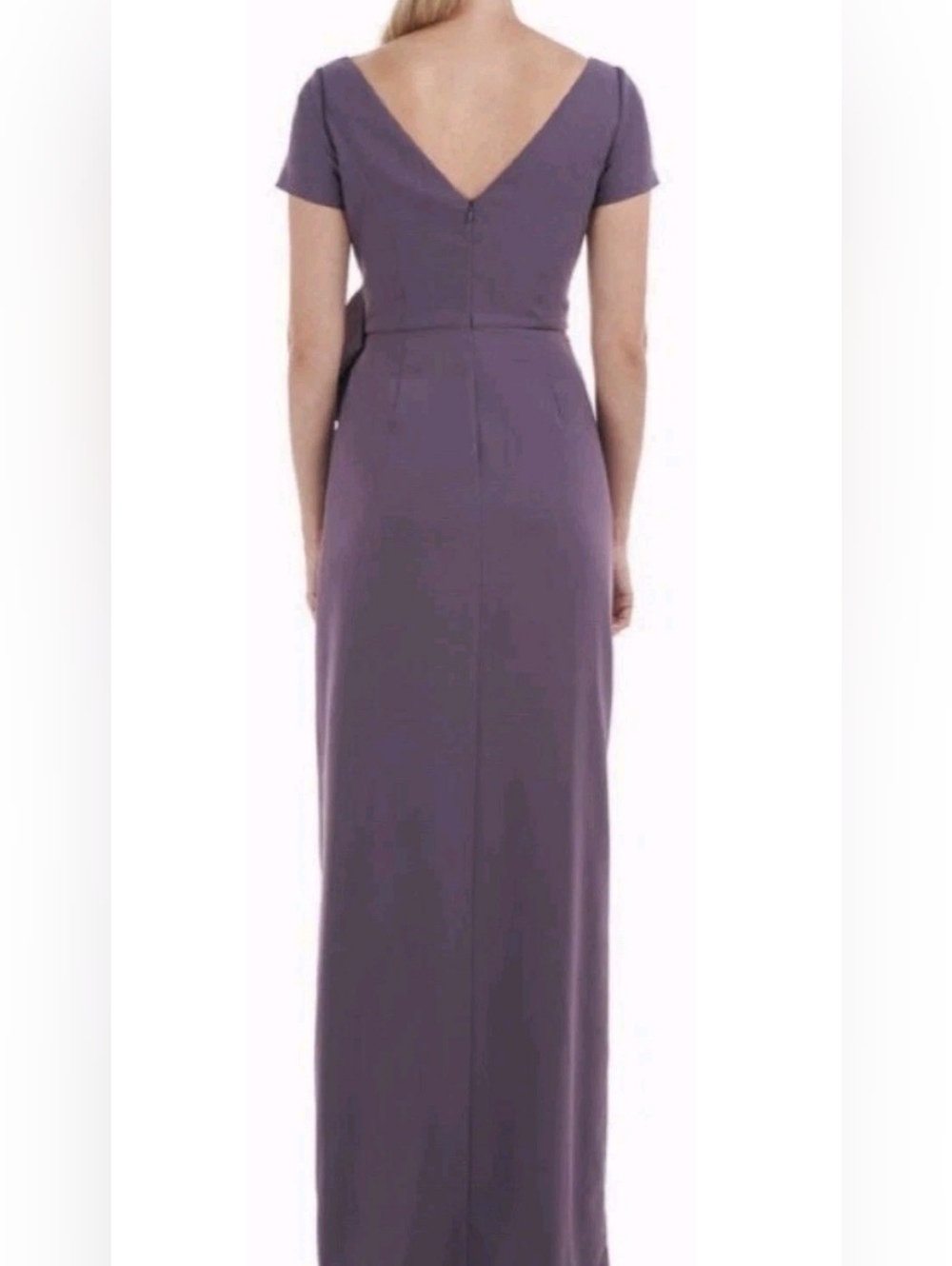 Kay Unger Mauve Ruched Tulip Maxi Dress - Picture 3 of 4